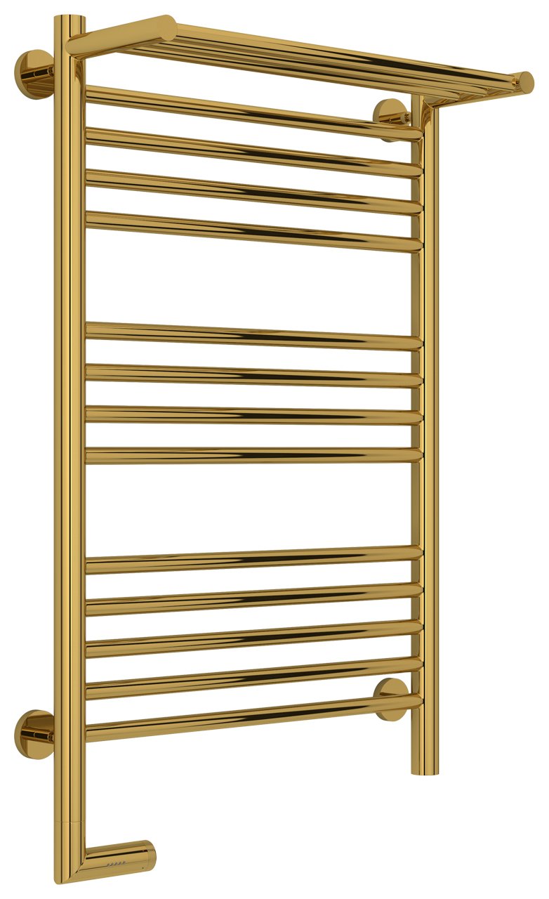 Полотенцесушитель электрический Сунержа Богема с полкой 2.0 80х50 золото, подключение правое
