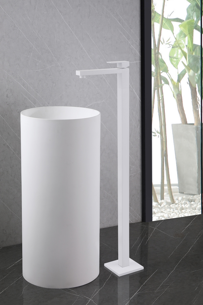 Смеситель ABBER Daheim AF8241W напольный для раковины, белый матовый