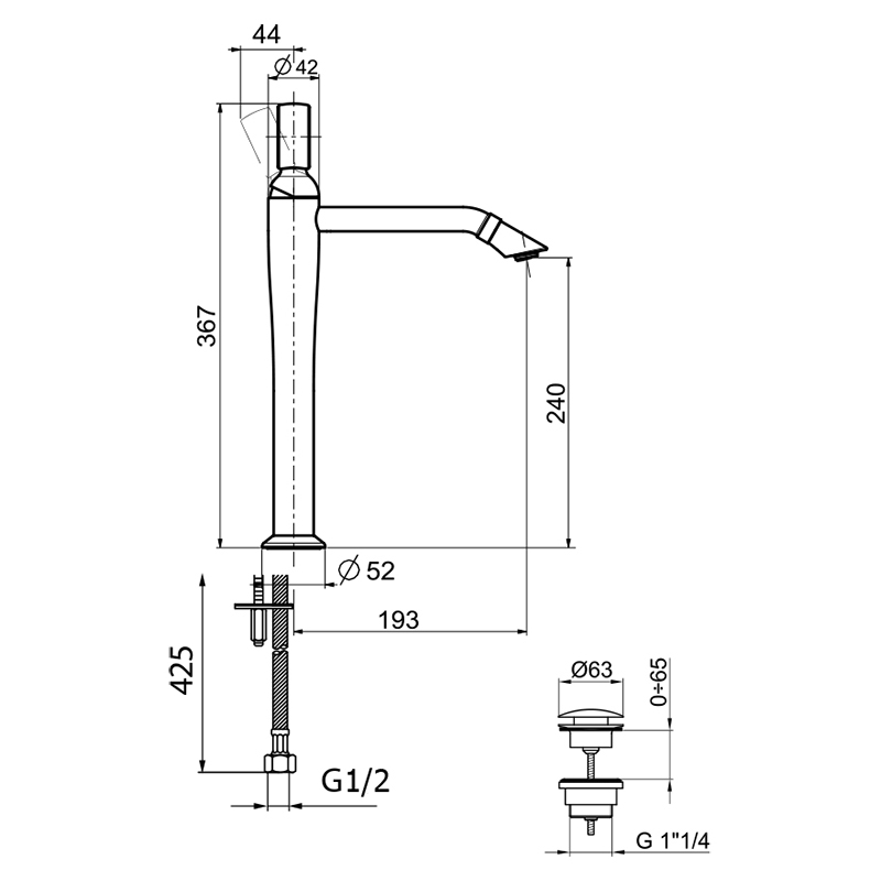Смеситель для раковины Webert Opera OA830402010, золото