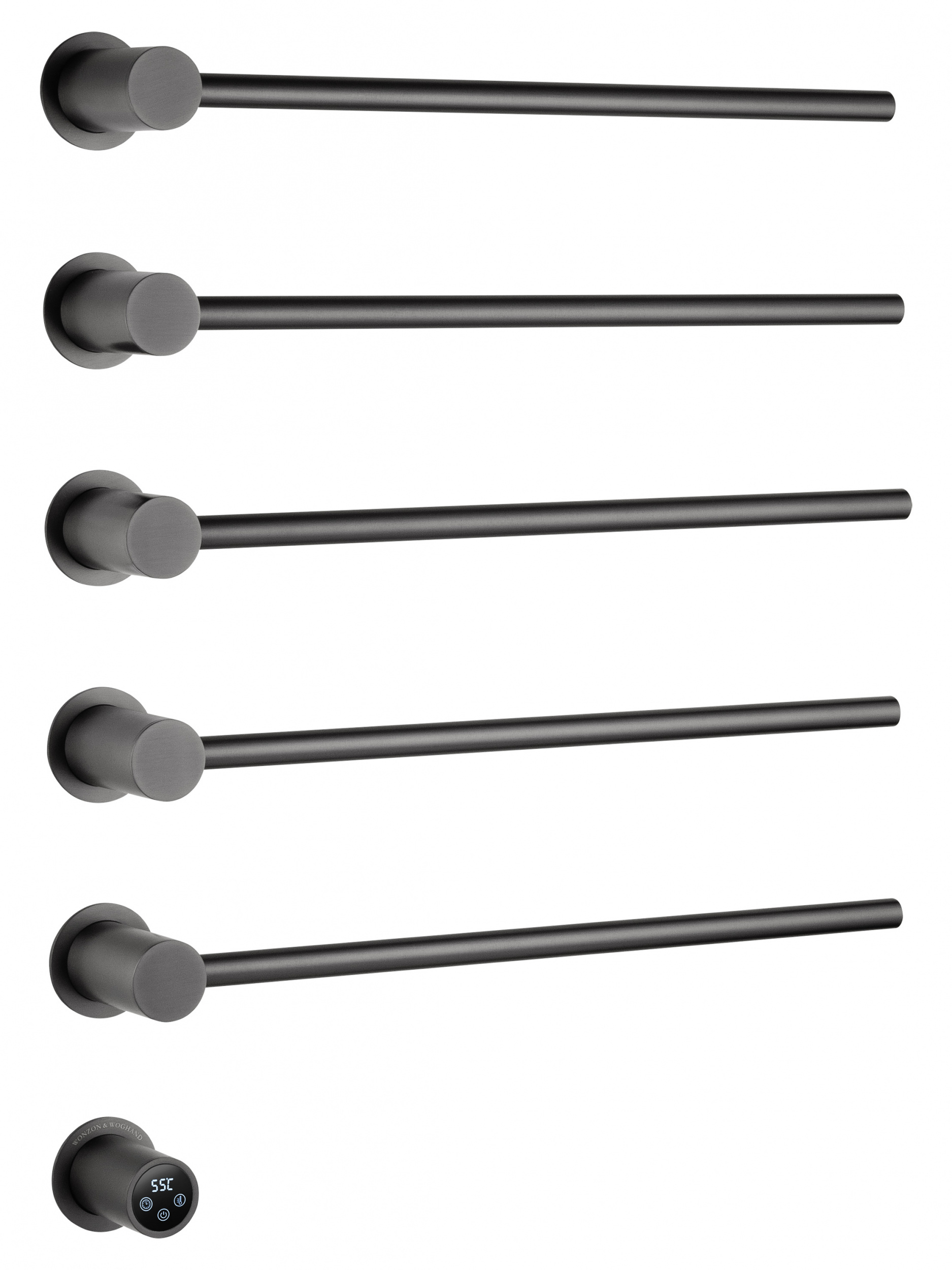 Полотенцесушитель электрический встраиваемый WONZON & WOGHAND HAMBURG, Темный графит (WW-AL315-GM)