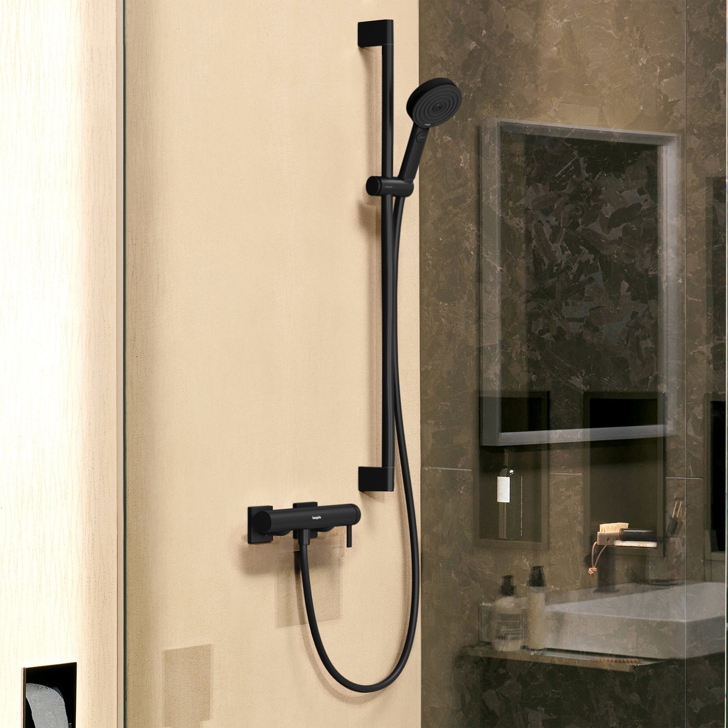 Смеситель для душа Hansgrohe Tecturis E 73620670 черный матовый