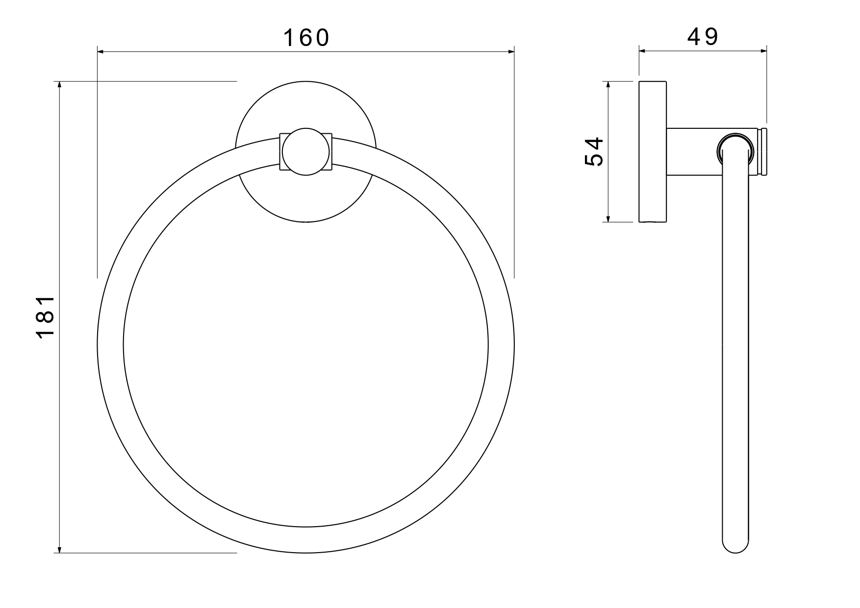 Полотенцедержатель-кольцо Aquatek Европа AQ4112CR хром