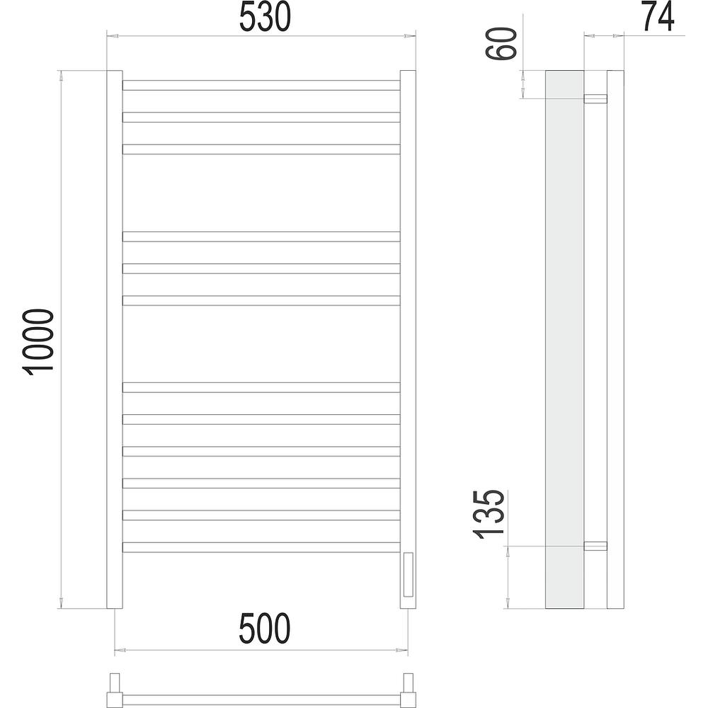 Полотенцесушитель электрический Terminus Сицилия П12 50х100