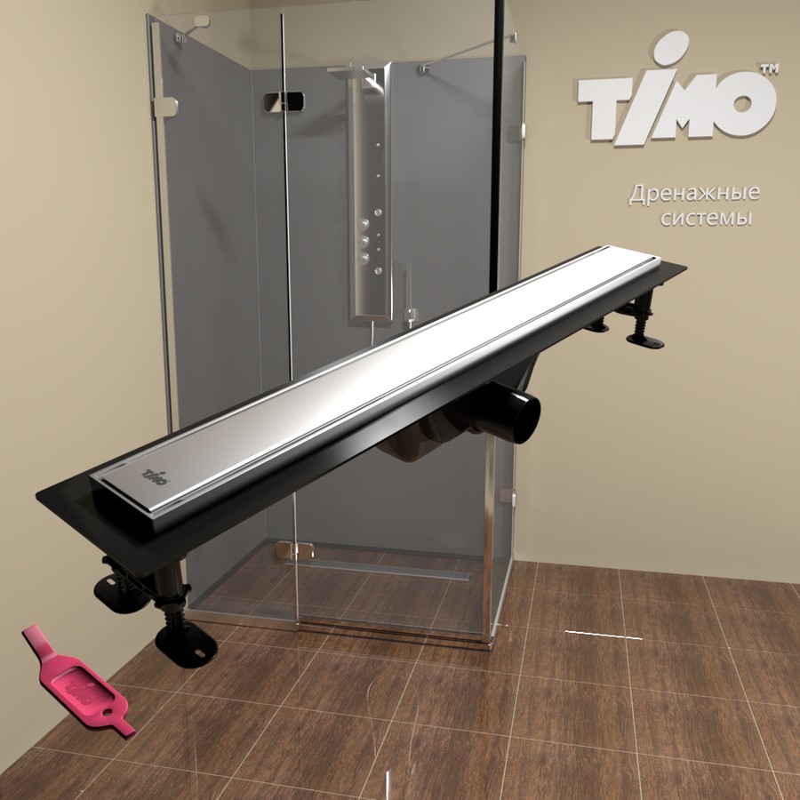 Душевой лоток (двухсторонняя решетка) TIMO Super Plast SP10600-PG10600, сатин