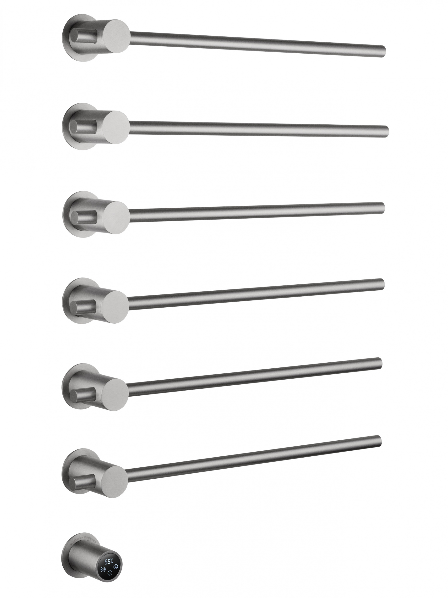 Полотенцесушитель электрический встраиваемый WONZON & WOGHAND BADEN, Брашированный никель (WW-AL366-BR)