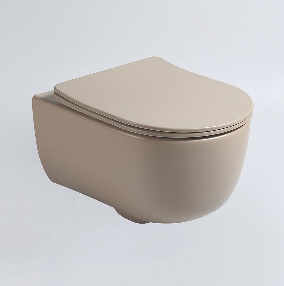 Унитаз подвесной безободковый Vincea Evo VT1-34SMC капучино матовый, с сиденьем микролифт