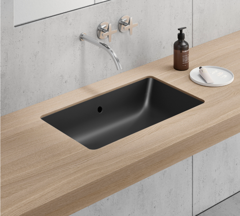 Раковина встраиваемая сверху/снизу 60см GSI Kube X 895326 черный матовый