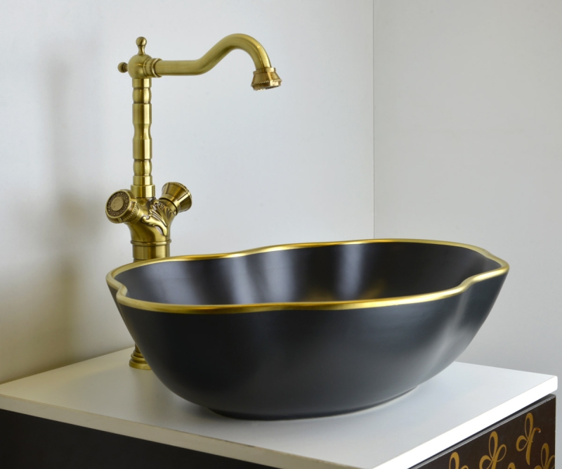 Раковина чаша Bronze de Luxe Black Orchid 1395, черный