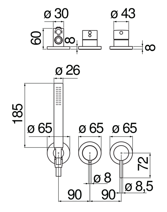 Смеситель для душа Nobili Live WESK100/1TBM черный матовый