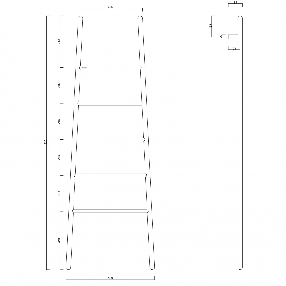 Полотенцесушитель электрический ABBER Treppe AH4705MB черный матовый