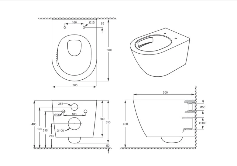 Унитаз подвесной D&K Rhein.Bach DT1476516 белый, с сиденьем микролифт
