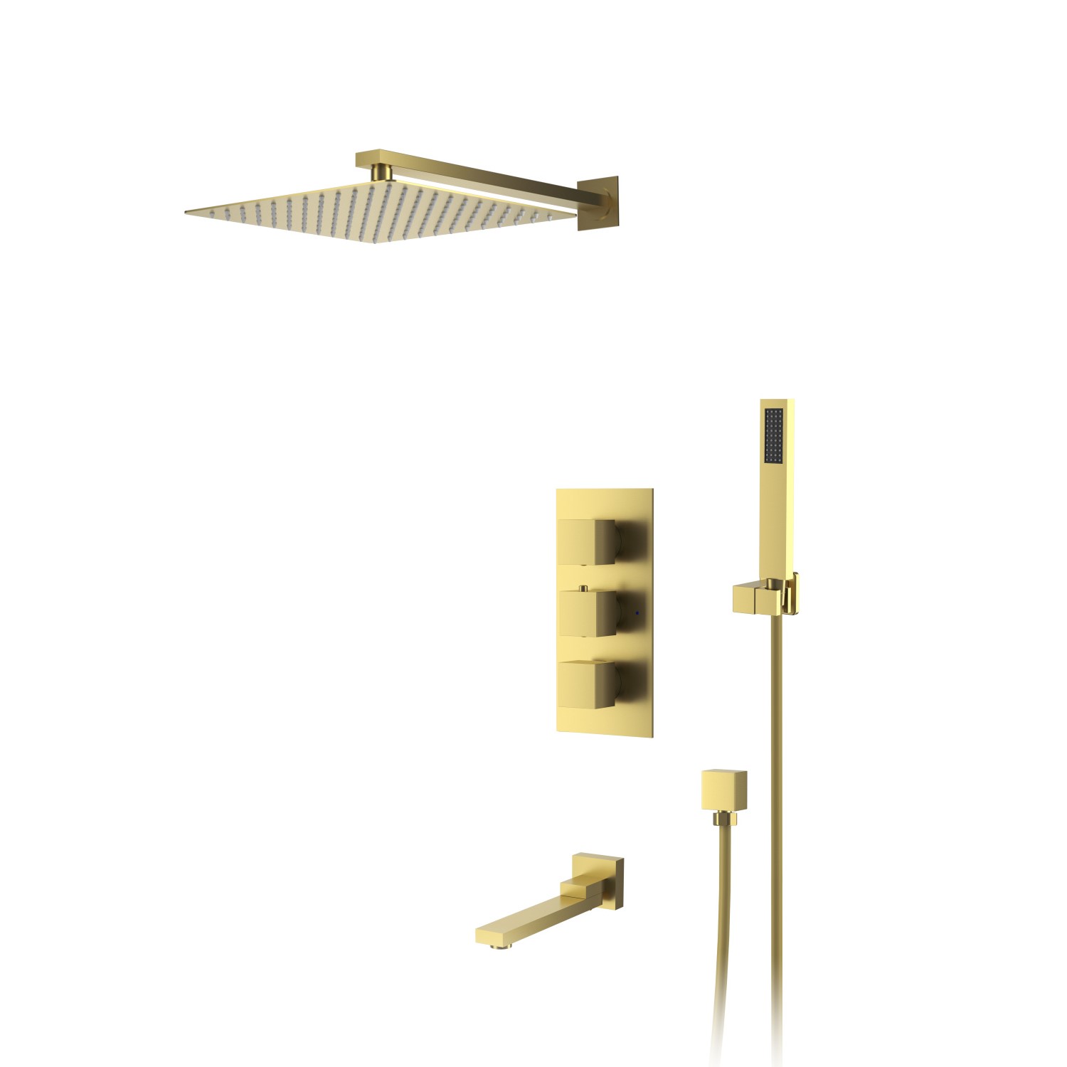 Душевая система встраиваемая с термостатом D&K Bayern.Liszt DA2515607A04, матовое золото