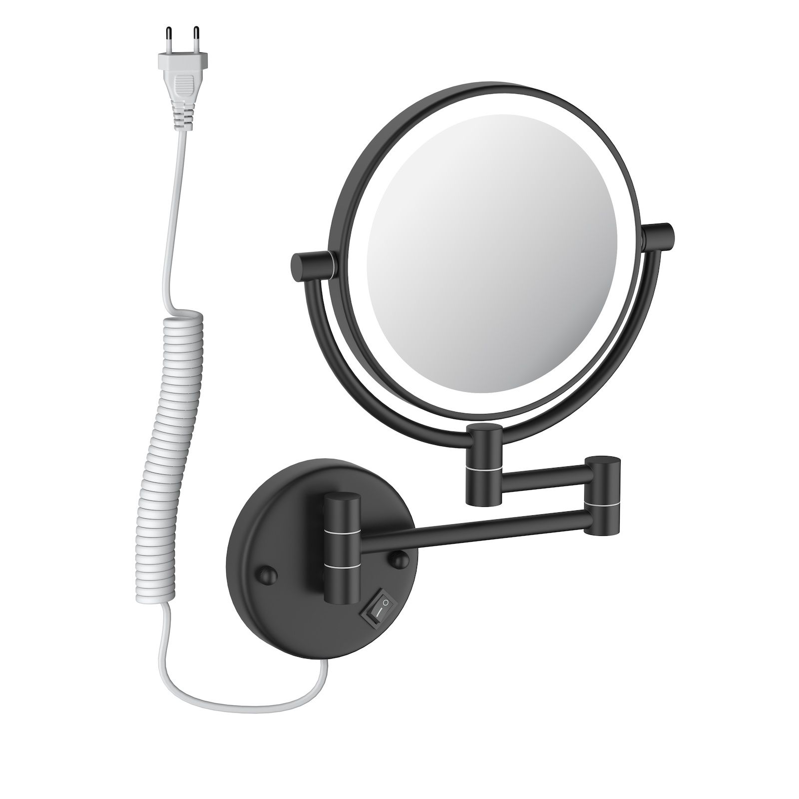 Косметическое зеркалос 5-ти кратным увеличением и подсветкой Timo Saona 13376/03 черный матовый