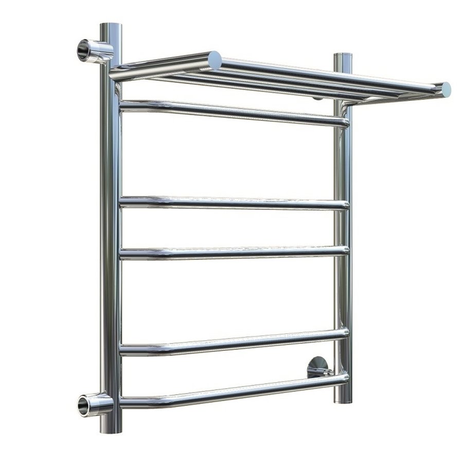 Полотенцесушитель водяной Тругор Браво серия 3 60х40 хром, с полкой, подключение левое