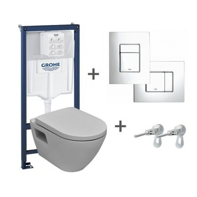 Унитаз с инсталляцией подвесной Grohe Rapid SLSolido 39186000 с горизонтальным выпуском
