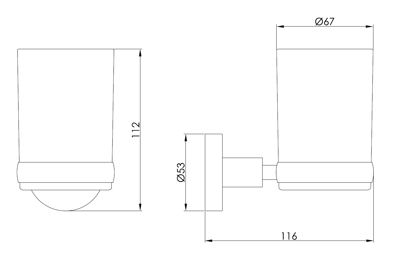 Стакан для ванны подвесной Benesque Lumiere 70010702 никель брашированный