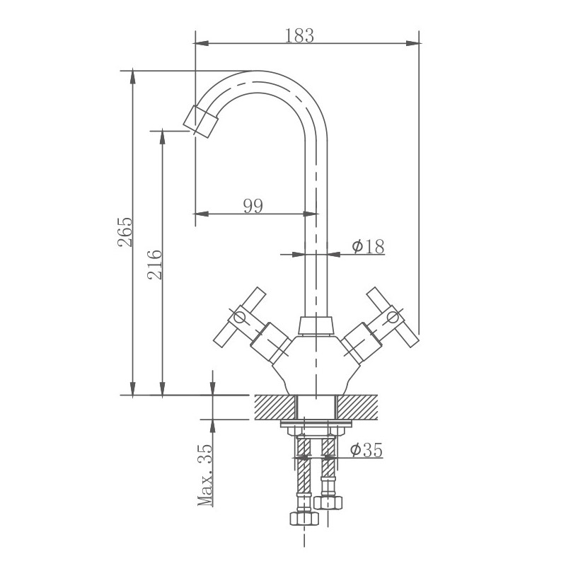 Смеситель для кухни Haiba HB49808, сталь