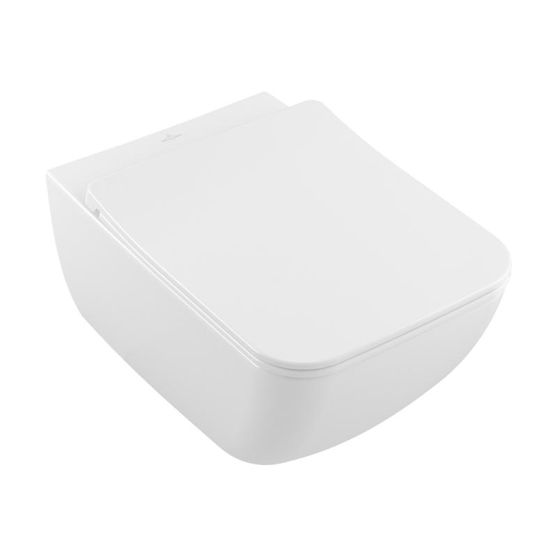 Унитаз подвесной безободковый Villeroy&Boch Venticello Pack 4611RLR1 белый с покрытием CeramicPlus с сиденьем Микролифт
