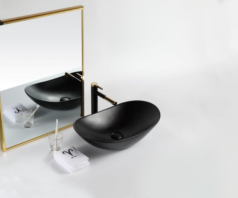 Раковина накладная BelBagno BB1404-H301 черный матовый