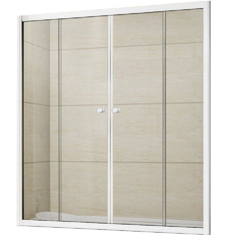 Шторка на ванну Cezares Relax VF-2 150х145 профиль Белый стекло рифленое