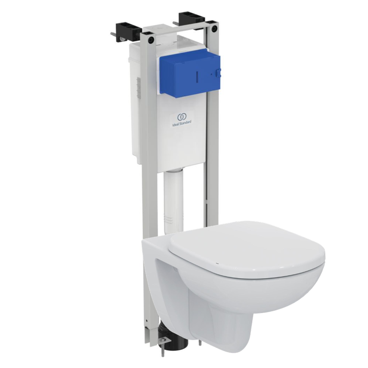 3 в 1 TEMPO Промо-комплект, состоящий из: TEMPO подвесной унитаз T331101; TEMPO сидение и крышка с функцией плавного закрытия T679401; E233267 PROSYS ECO FRAME M Встраиваемая инсталляция для монтажа подвесных унитазов