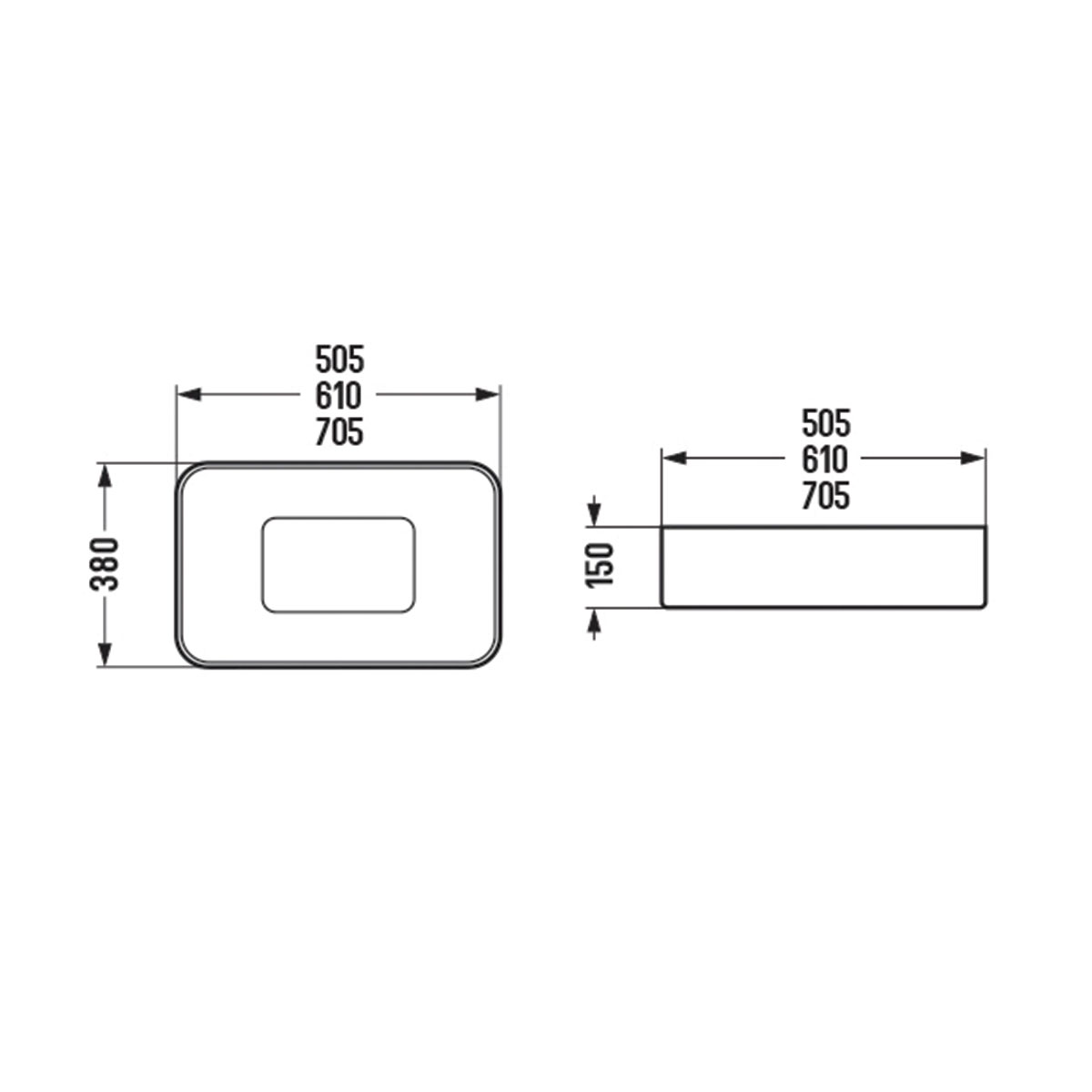 Раковина накладная 61см Vincea VBS-50460 белый