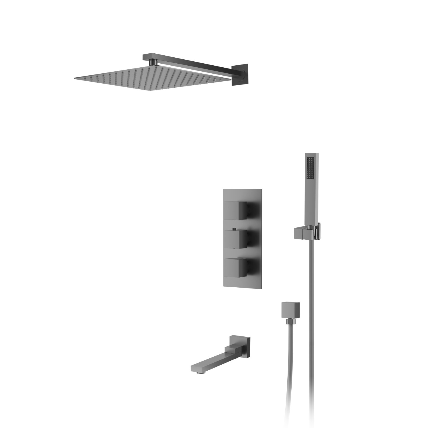 Душевая система встраиваемая с термостатом D&K Bayern.Liszt DA2515606A04, серый графит