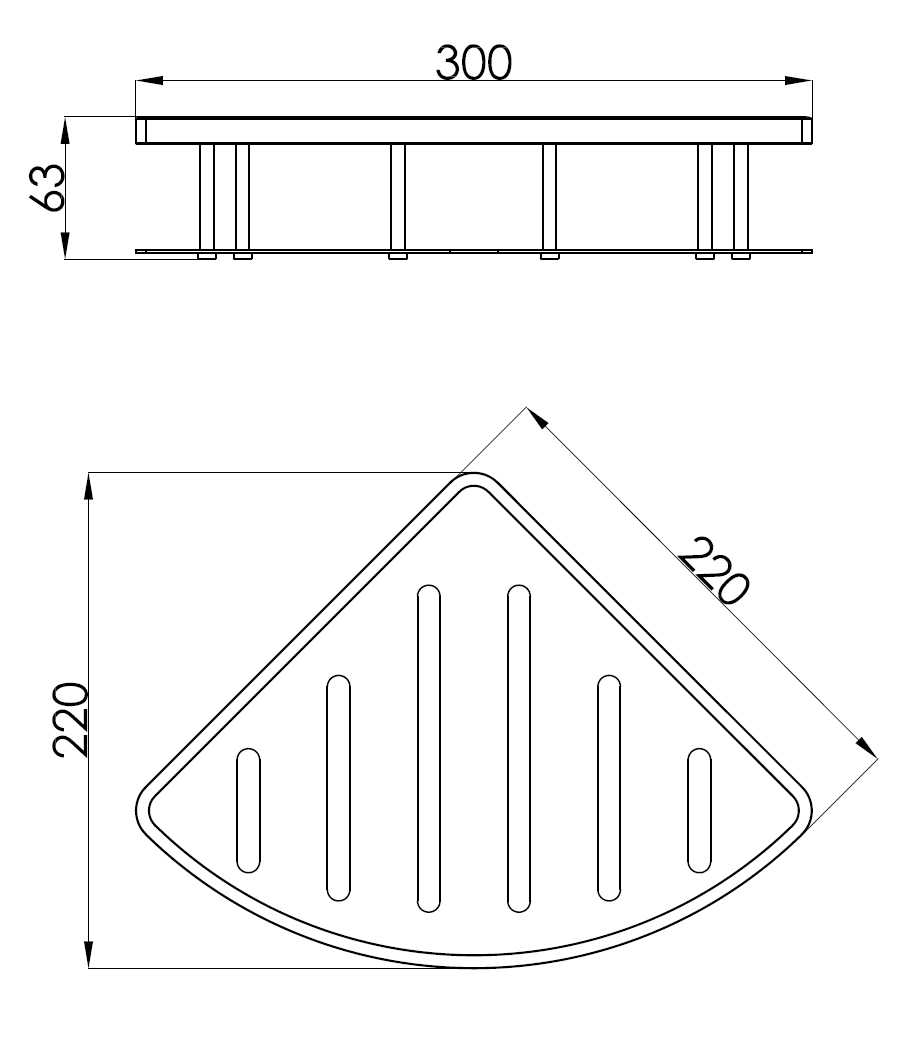 Полка угловая Benesque Lumiere 70010904 латунь брашированная