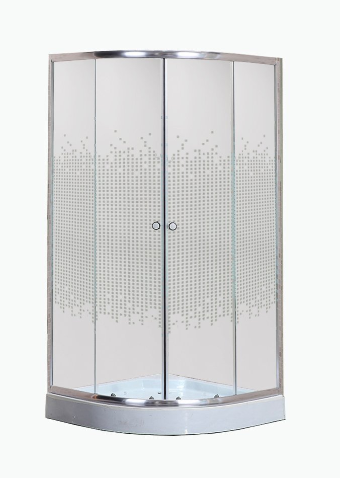 Душевой угол Niagara NG-001-08N 90x90x195 профиль хром, стекло с узором