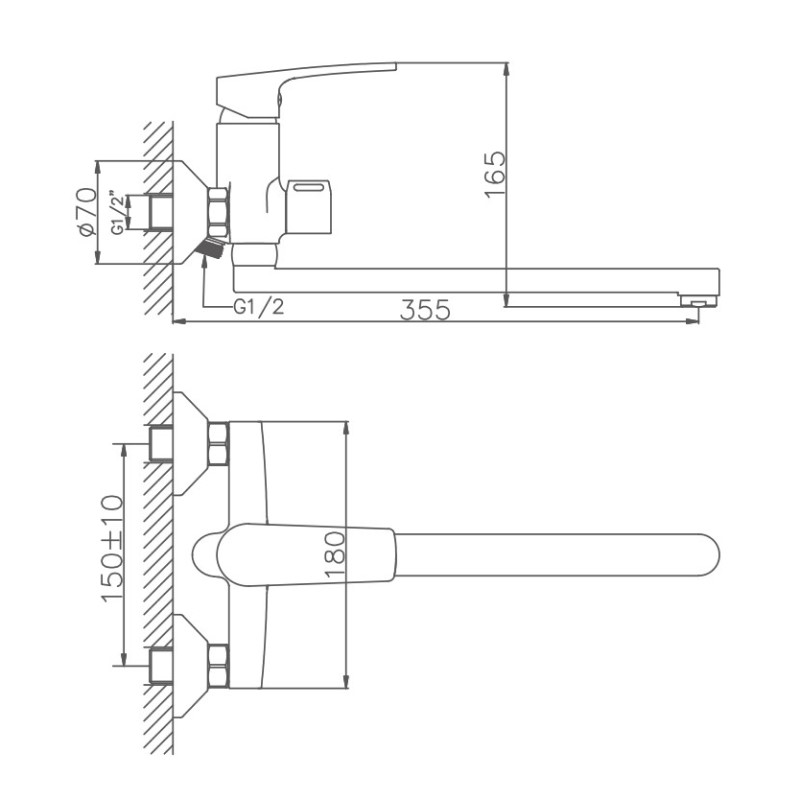 Смеситель для ванны Haiba HB22587, хром