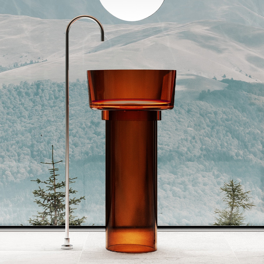 Раковина напольная 45см ABBER Kristall AT2702Opal коричневый