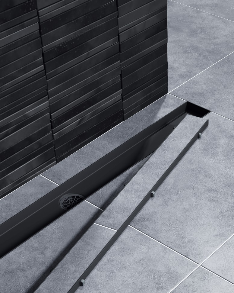 Душевой лоток (двухсторонняя решетка) TIMO Drain System DS230208/03, черный