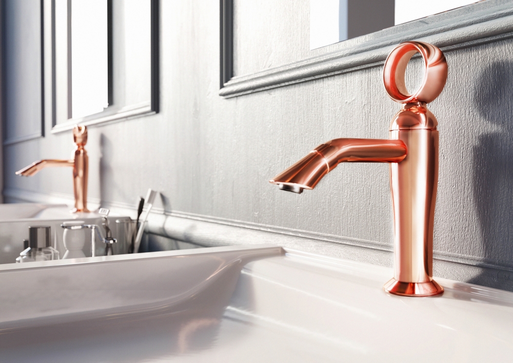 Смеситель для раковины Webert Opera OA830102980, розовое золото