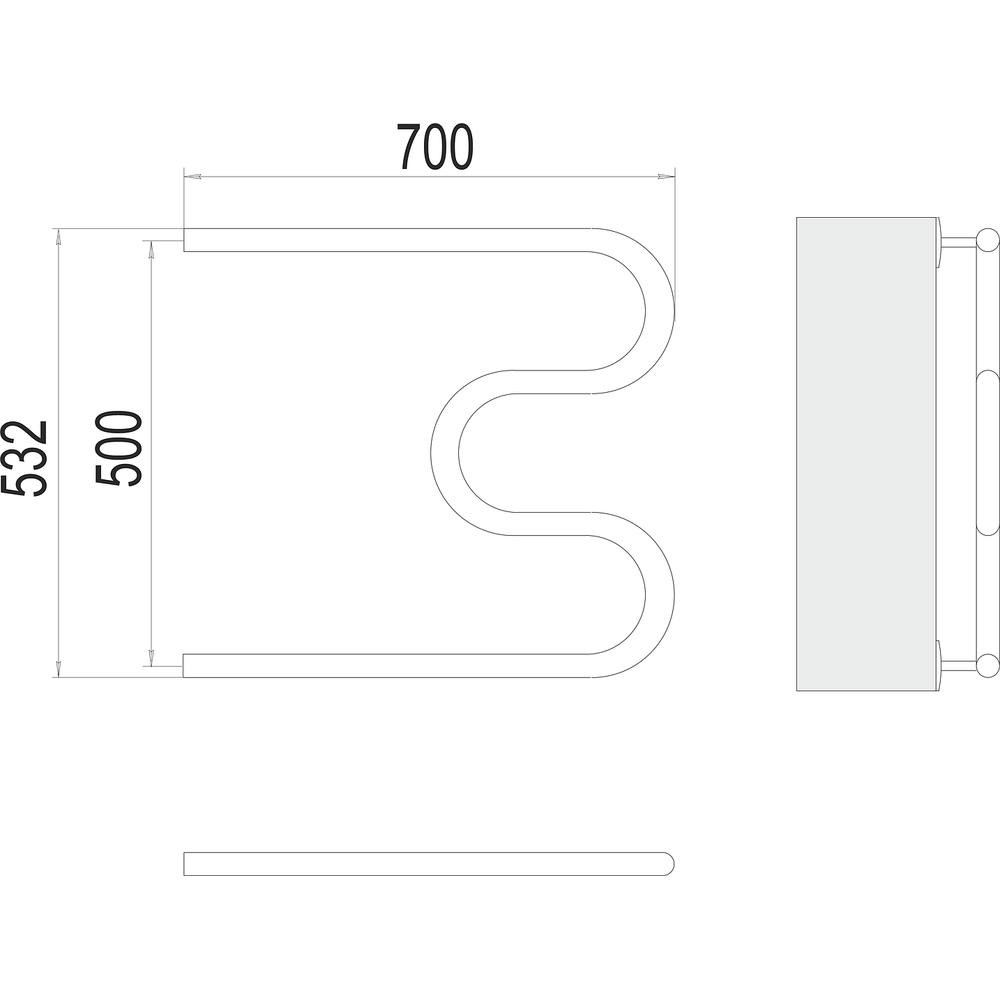 Полотенцесушитель водяной Terminus М-образный (1") 50х70