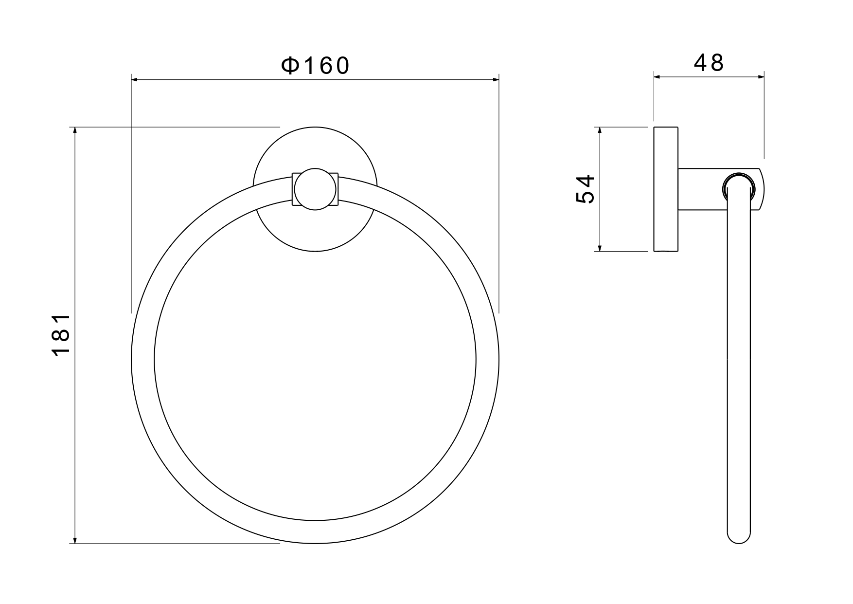 Полотенцедержатель-кольцо Aquatek Оберон AQ4212MB черный матовый