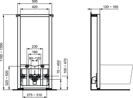 Инсталляция для биде Ideal Standard PROSYS R016267