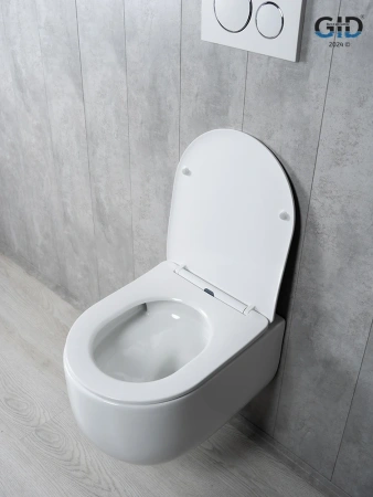Унитаз подвесной безободковый GID Tr2133TF белый с сиденьем микролифт