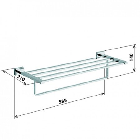 Полка для полотенец Bemeta Plaza 118104122 Хром