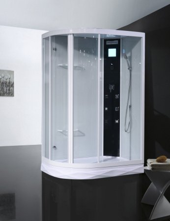 Душевая кабина Orans 86155AR 130x90x220 профиль белый, стекло прозрачное