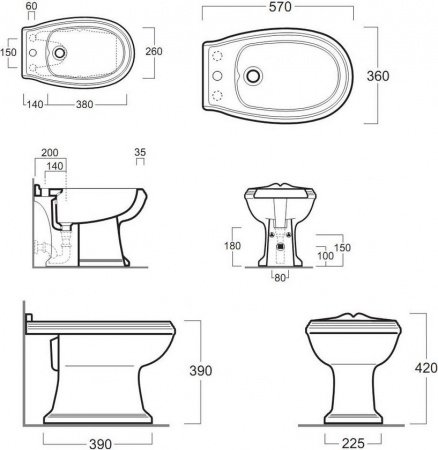 Биде напольное Simas Arcade AR 823
