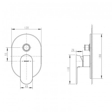 Смеситель для ванны с душем Bravat Gina PB865104CP-2-ENG хром