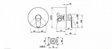 Смеситель для душа Villeroy & Boch O.Novo Start TVS10535211061 хром