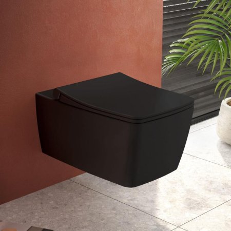 Унитаз подвесной Vitra Metropole 7672B083-0101 без сиденья, черный матовый