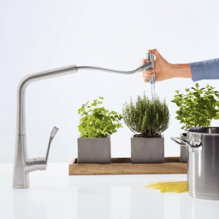 Смеситель для кухни Hansgrohe Metris Select M71 73816800 нержавеющая сталь