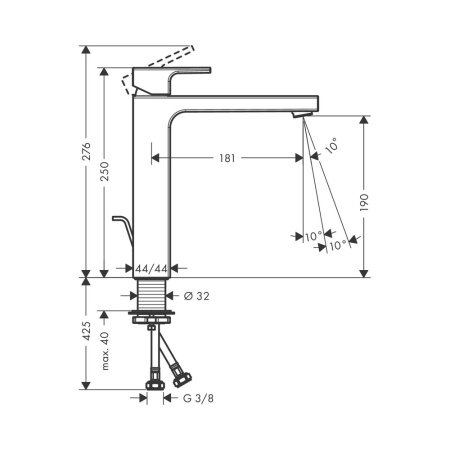 Смеситель для раковины Hansgrohe Vernis Shape 71591000 хром