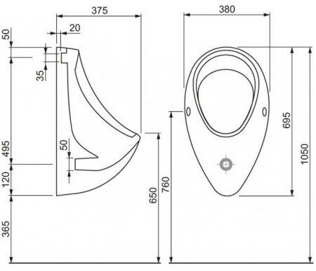 Писсуар Cersanit Taurus белый