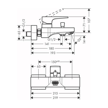 Смеситель для ванны с душем Hansgrohe Metropol 32540140 бронза шлифованная