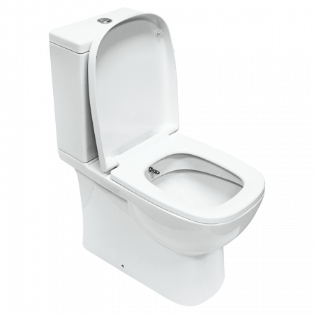 Унитаз Sanita Luxe Quadro с биде QDRSLCC01040522B с бачком и тонким сиденьем микролифт