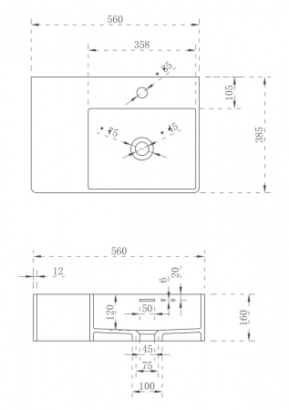 Раковина подвесная ABBER Stein AS2644 R белая матовая