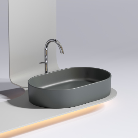 Раковина накладная 60см Ceramica Nova Element CN6048MDH антрацит матовый